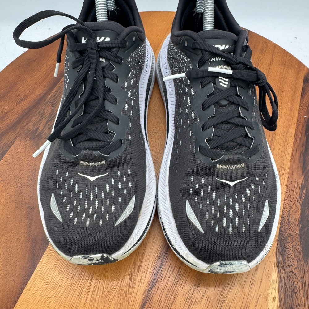 Hoka One One Kawana Women's Size 8.5US Black/White Textile Synthetic Shoes - Picture 3 of 9
